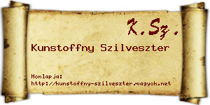 Kunstoffny Szilveszter névjegykártya